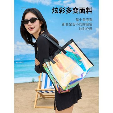 干濕分離游泳包大容量女透明防水手提小包運動健身裝備泳衣收納袋