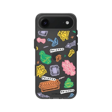 iPhone Air Clear (相機按鈕) 酷墨灰 - Friends - 六人行拼貼