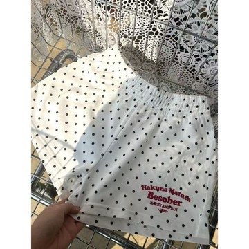 ✨ 新品限定類休閒美式白色波點可愛印花短褲女2026新款寬鬆顯瘦百搭高腰三分褲1ZNM