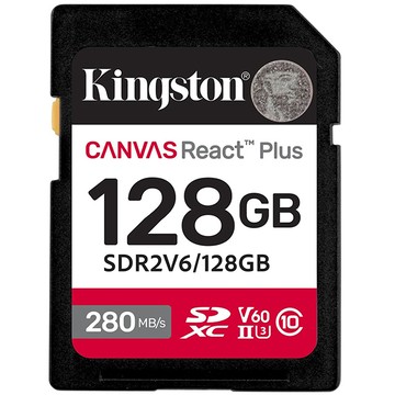 KINGSTON 128G 128GB SDXC Canvas React Plus V60 280MB UHSII 金士頓 記憶卡