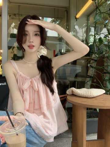 【結帳69折】幸運降臨前綁帶上衣-63639