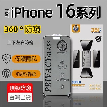 頂級360°防偷窺滿版玻璃貼 防窺保護貼 適用iPhone 16 15 14 13 12 11 Pro Max防窺螢幕貼