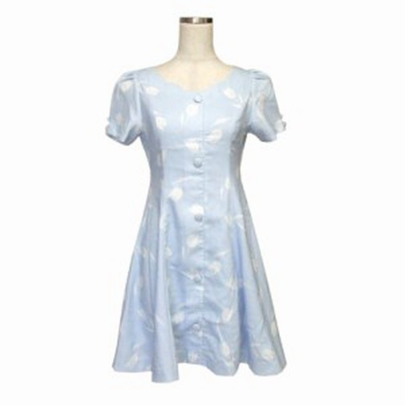 美品 Titty Co ティティーアンドコー チューリップモノグラムワンピース 水色 半袖 ドレス 中古 通販 Lineポイント最大1 0 Get Lineショッピング