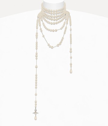 Vivienne Westwood Felicity Necklace Rhodium-creamrose-pearl Rhodium-creamrose-pearl Women