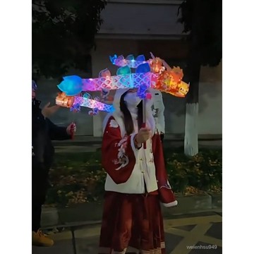 龍年彩花燈籠2024手持立體舞龍兒童手工diy紙燈材料包非遺舞龍燈 OLHC