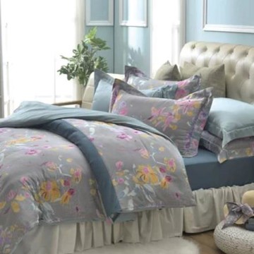 【Caliphil佳麗惠寢具】300織100%天絲  雙人床包被單四件組  詠蘭   台灣設計製造