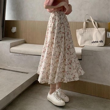 大碼女孩🎀韓版🌷夏季半身裙a字碎花仙女超仙森系仙氣小清新顯瘦氣質長裙 氣質顯瘦百搭半身裙 A字裙女