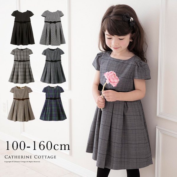 卒業式 小学校 女子 入学式 子供服 フォーマル ベロアリボンとキャップスリーブのきちんとワンピース Tak 通販 Lineポイント最大0 5 Get Lineショッピング