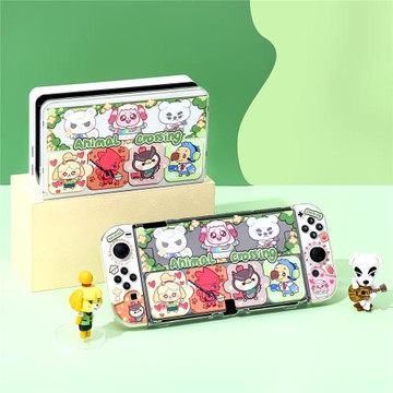任天堂SwitchOLED硬殼保護殼Switch2保護套續航底座殼 動物森友會