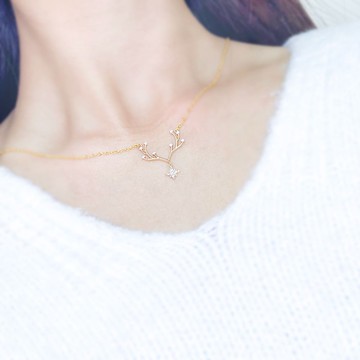 Giftest 18K鍍金 / 星鑽之鹿 基督教聖誕禮物福音飾品項鍊N69