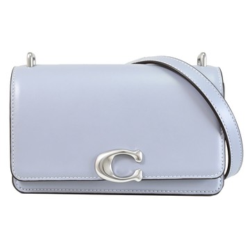 COACH CD724 Bandit 經典C LOGO迷你翻蓋斜背包.灰藍