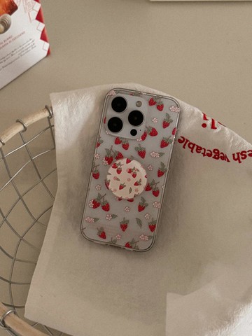 Sweet Straw Pattern Design Epoxy Phone Grip