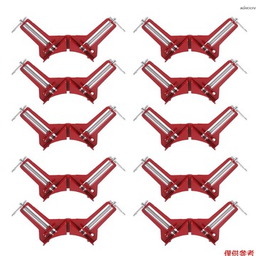 加固型90°直角夾 玻璃魚缸快速固定夾木工快速夾鋁合金直角夾 10PCS 紅色