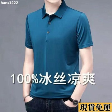 💦台灣限時低價💦 冰絲涼感POLO衫 素麵男士T恤 無痕POLO 短袖上衣 有型工作服 素色polo衫男 商務pol