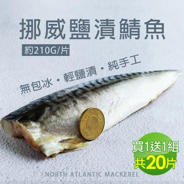 築地一番鮮 挪威｜3L厚片薄鹽鯖魚｜210g｜20片