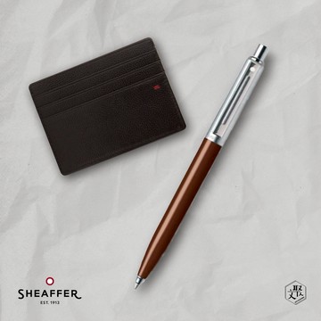 【SHEAFFER】Sentinel 系列 哨兵原子筆 棕+經典卡夾禮盒 免費刻字(原廠正貨)