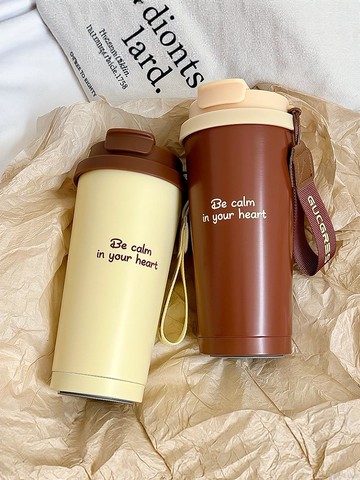 陶瓷內膽咖啡杯保冷保溫杯新款水杯女生日式便攜帶吸管杯子男送禮