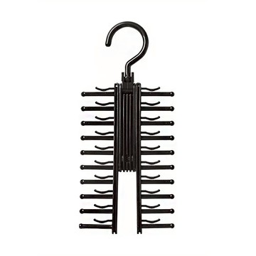 KM 多功能皮帶腰帶絲巾多層收納  黑色  1個