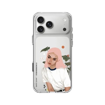 iPhone 17 Pro Max Clear Case（相機按鈕） 透明 - Janice Sung - Pink Sand 粉砂