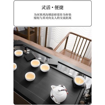 特大號烏金石茶盤燒水壺全自動一體輕奢霧化簡約茶海流水養魚茶臺