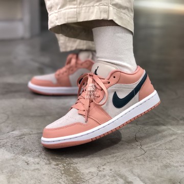 【逢甲 FUZZY】Air Jordan 1 Low Madder Root 女款 珊瑚粉 粉綠 DC0774-800