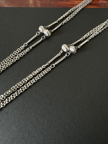 古董Vintage銀色長鍊項鍊 N368