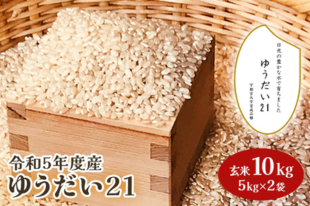 令和5年度産 ゆうだい21 玄米10kg(5kg×2袋)｜数量限定 お米 国産 日光産 産地直送 [0314]