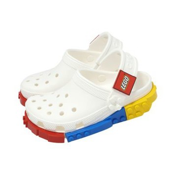 Crocs 洞洞鞋 4LW System Clog K 中大童 白 樂高系列小克駱格 涼鞋 211874100