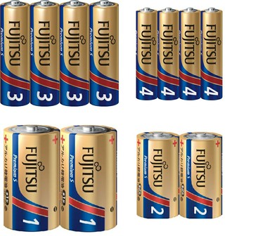 日本 FUJITSU 富士通 1號 2號 3號 4號 鹼性電池 Premium S (長效性 大電流)