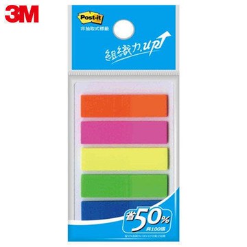 3M 583-5 五色利貼螢光標籤 5色可再貼螢光標籤 非抽取式標籤