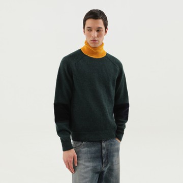 Green and yellow turtleneck sweater