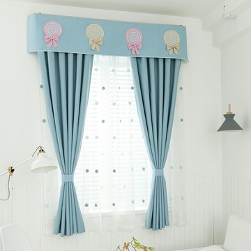 北歐簡約全遮光窗簾幔飄窗臥室韓式公主風小清新女孩兒童房窗簾布