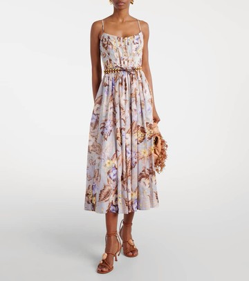 Zimmermann Rhiannon floral cotton bustier dress
