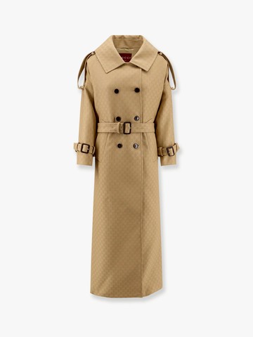 Wool and silk crepe coat with all-over GG motif - GUCCI - gender_Woman