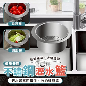 優雅天鵝造型不鏽鋼瀝水籃