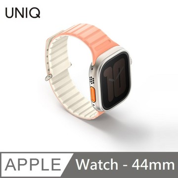 UNIQ Revix EVO 雙色矽膠磁吸錶帶 適用 Apple Watch 44mm - 粉米色