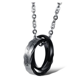 鈦鋼項鍊 情侶對鍊(一對)-精美簡單經典圓環生日情人節禮物男女飾品2色73cl12【獨家進口】【米蘭精品】