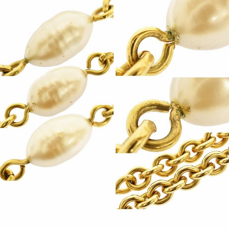 CHANEL シャネル ロゴ パール 2連 ロングネックレス ヴィンテージ  