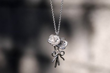 粉蝶花束項鍊 | 純銀項鍊