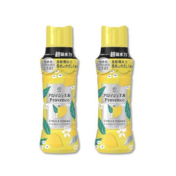(2瓶超值組)日本P&G-Lenor芳香寶石系列超吸水力顆粒香香豆420ml/瓶-柑橘馬鞭草(黃色)(留香約12週,室內晾曬消臭,適用直立滾筒式機型)