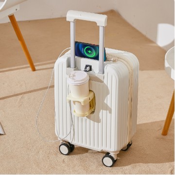 【家寵LOVEHOME】 LOVEHOME 拉桿新款耐摔輕音輪 登機箱 行李箱 20吋 - 白色