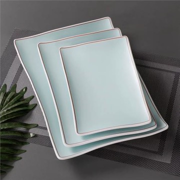 密胺北歐餐具盤子長方形商用自助烤肉盤仿瓷燒烤盤火鍋店專用菜盤