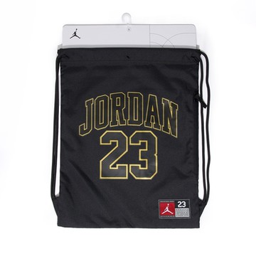 Nike Jordan Jersey GYM Sack 黑金色 抽繩 健身 側背 束口袋 JD2443006AD-001