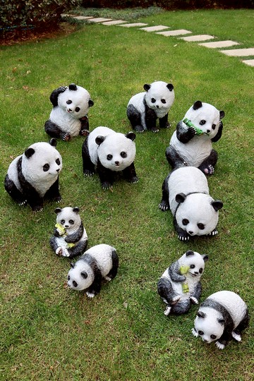 戶外仿真熊貓雕塑擺件庭院裝飾花園布置別墅院子景觀草坪幼兒園林