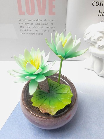 冷瓷土/黏土花藝-睡蓮小盆栽/送禮