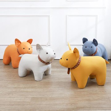 Boden-法鬥造型皮革椅凳/可愛小狗椅/動物椅凳/穿鞋椅(四色可選)