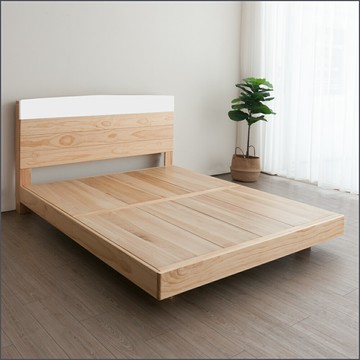 6x7尺漂浮床架(床頭片+漂浮床底) 雙人特大床架 實木床架【119-KB002】Leader傢居館