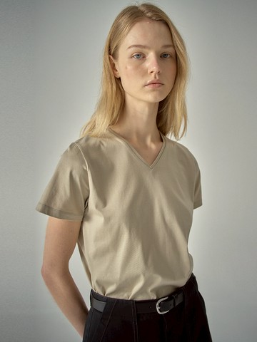 Silket Cotton V-Neck T-Shirts_4 Colors