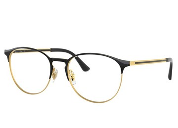 RAY BAN 金屬圓框光學眼鏡 舒適可調鼻墊 RB6375 2890 53mm 黑金配色設計 公司貨