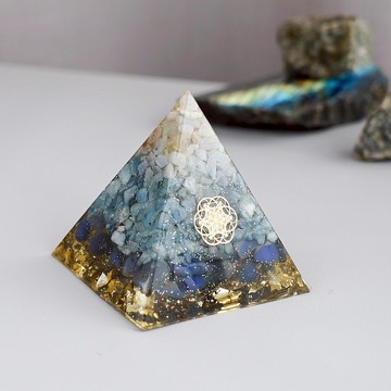 預訂【海藍寶、藍玉髓、藍瑪瑙】奧根水晶能量金字塔Orgonite 6x6